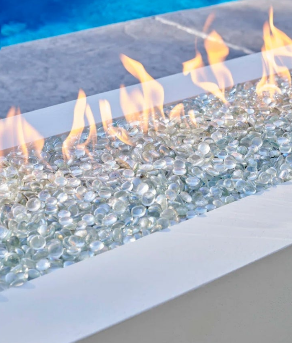 Rectangle Concrete Smokeless Fire Pit Table with Lid