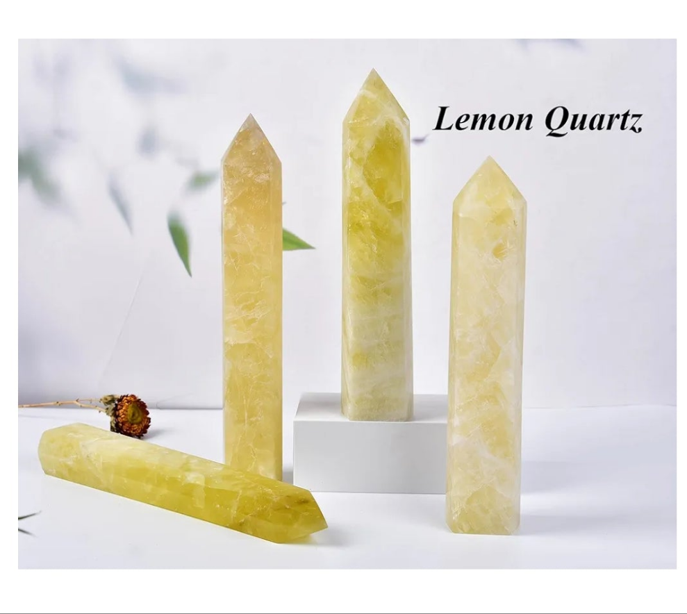 Extra Large Crystal Obelisk Tower Point Wand 6 Faceted Reiki Meditation Therapy