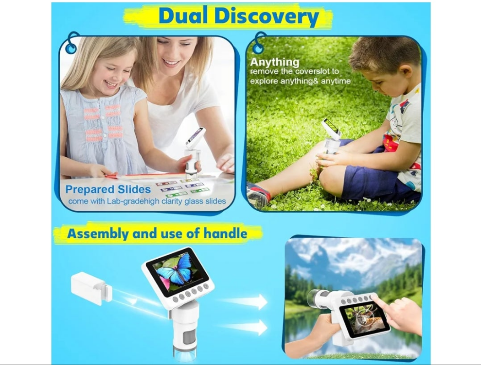 Microscope for Kids, handheld microscope choose from 3 options below ages 5 and up explore nature in depth see things closer than usual