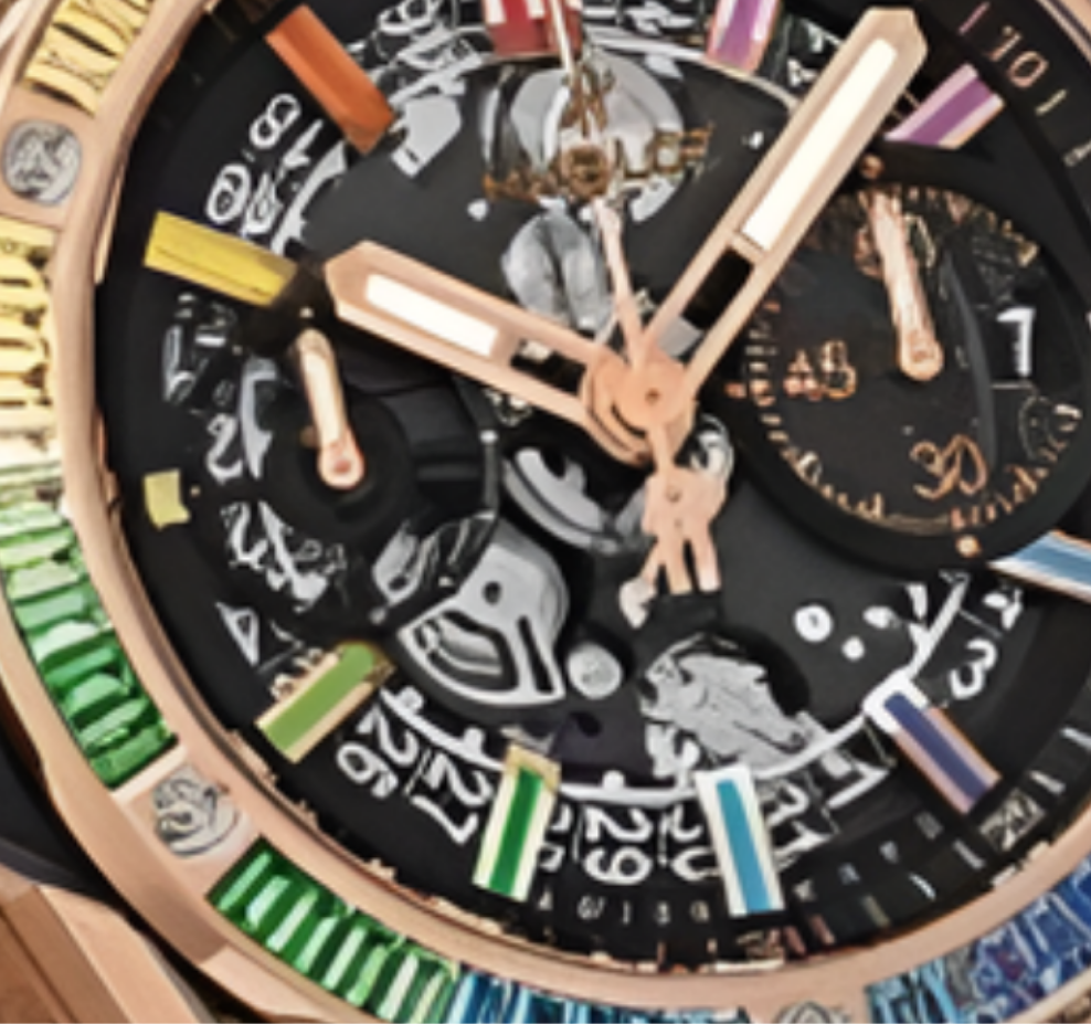 Hublot Big Bang Chronograph 18K King Gold & Colored Gemstones Man's Watch, 451.OX.1180.OX.3999