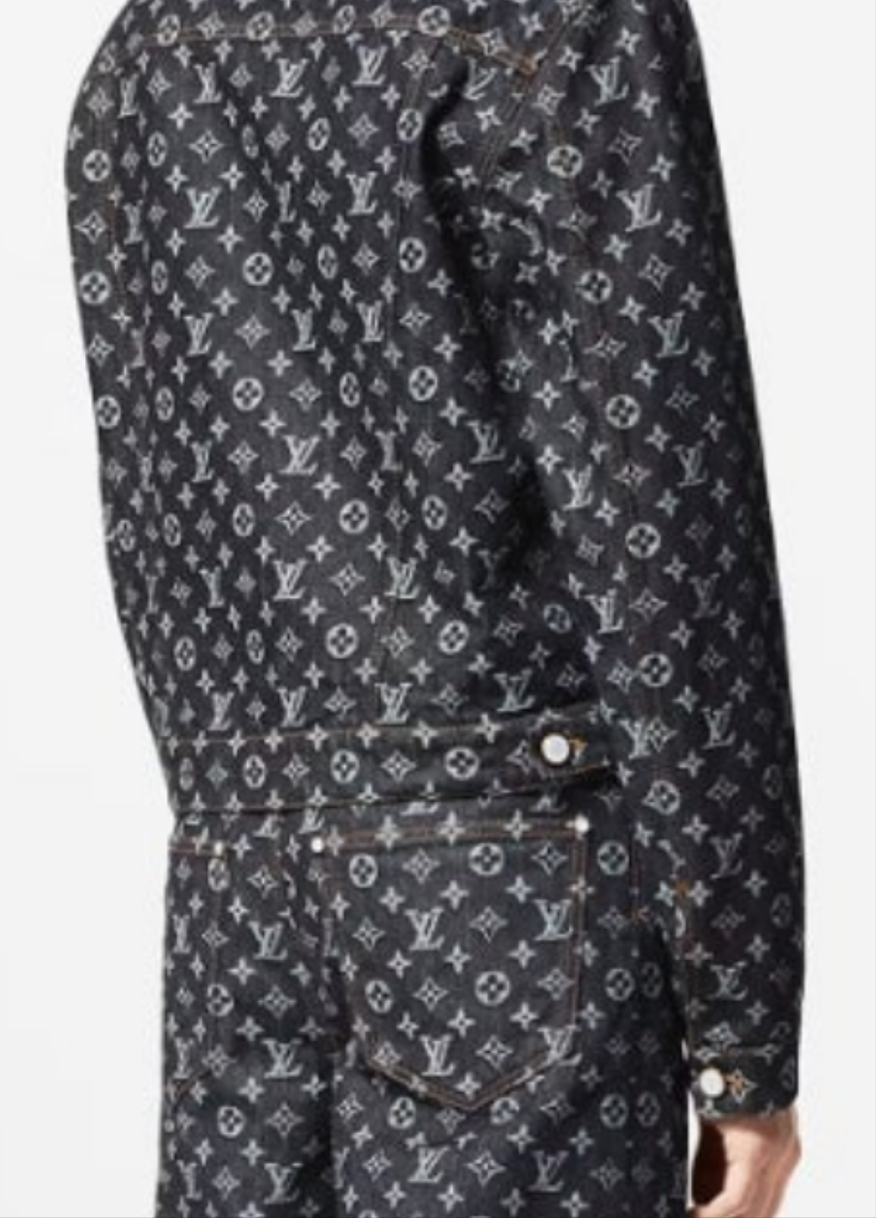 Louis Vuitton Monogram Jacquard Denim and Jacket Monogram Jacquard Denim Skate Pants 2 piece outfit