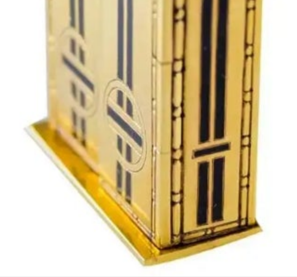Tiffany & Co. 18kt Yellow Gold and Enamel Small Desk Clock 1920's