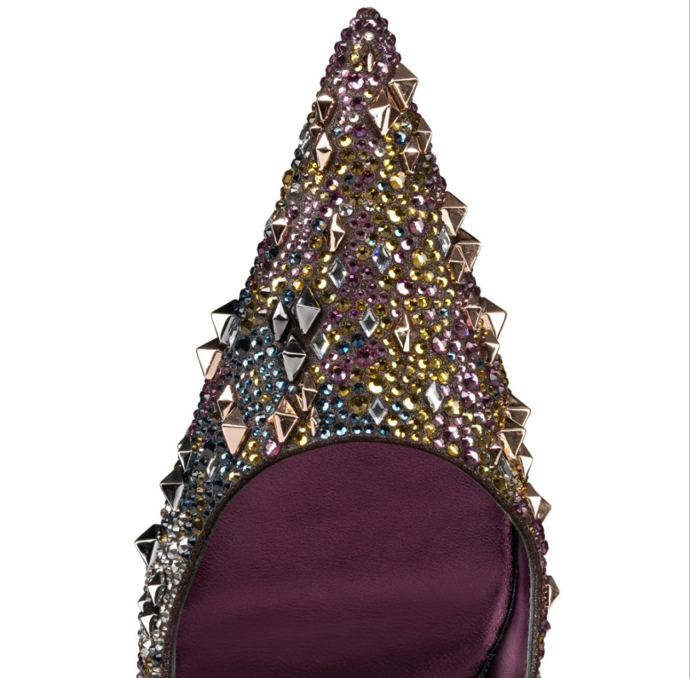 Christian Louboutin 100 mm pumps Metallic suede and Eternity strass - Anthracite - Women