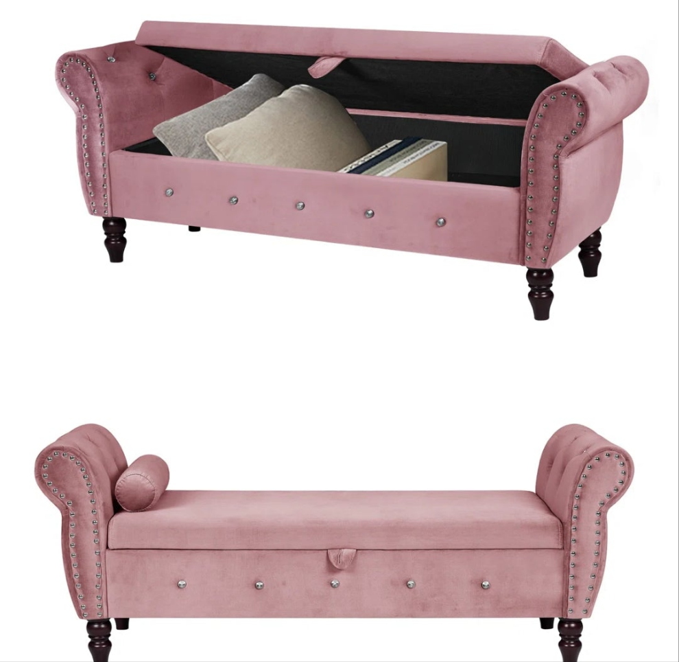 Velvet Ottoman With Storage Space inside Unique and Fun
