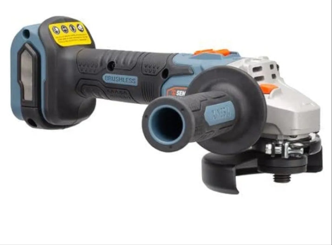 SENIX PAX2125-M2-0 X2 20 Volt Max* 5-Inch Brushless Angle Grinder Tool, 8500 RPM Max, 3-Position Auxiliary Handle, Spring-Loaded Safety Slide Switch, Tool Only, Battery Not Included