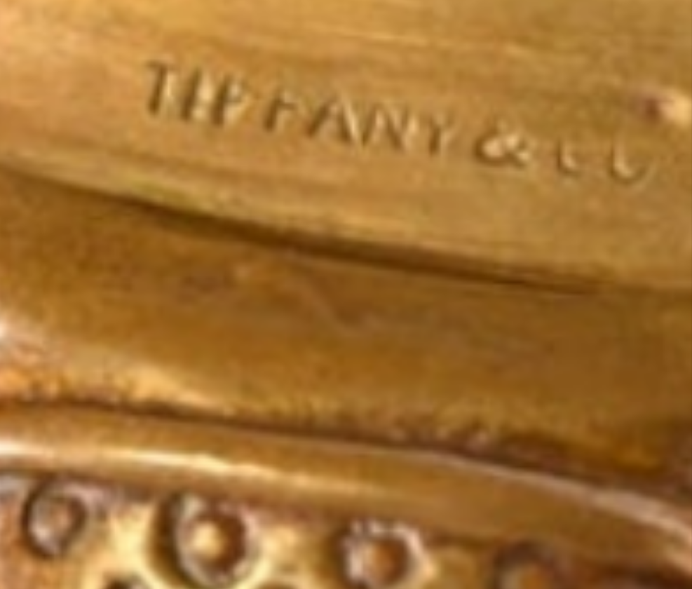 Antique Tiffany & Co. Bronze Doré Alhambra Vanity Hand Mirror, Circa 1910