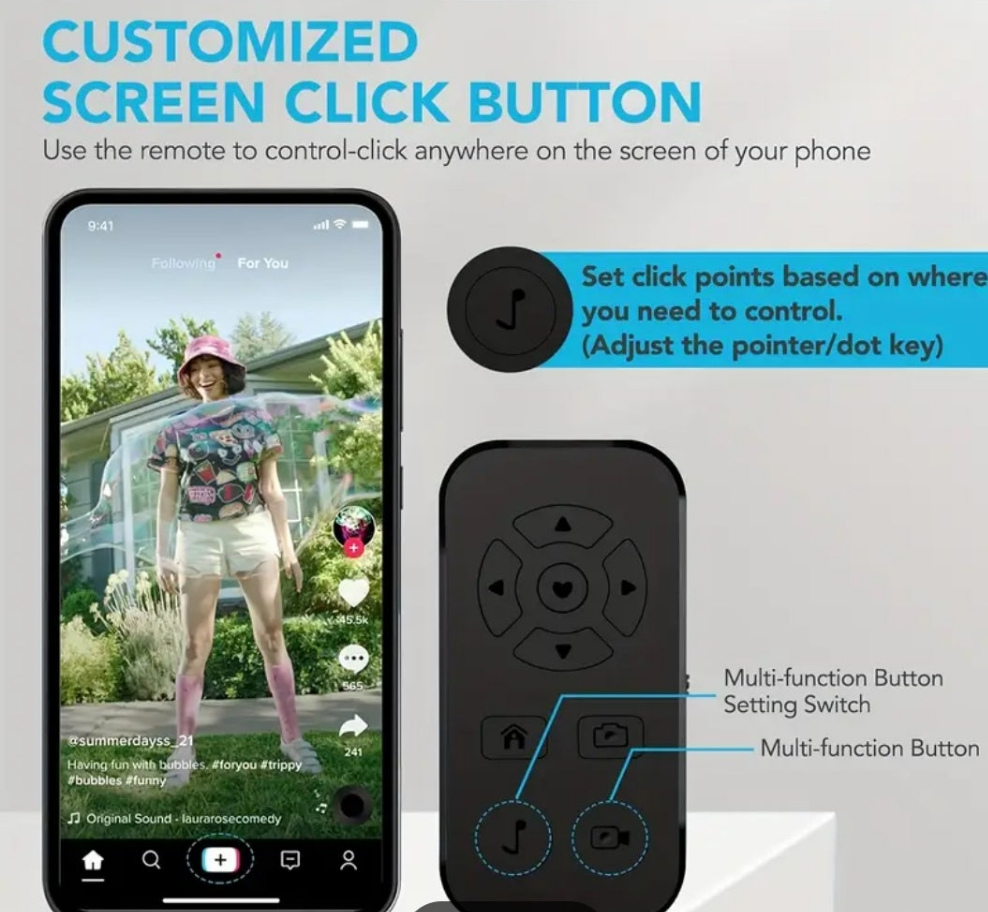 Remote Control Page Turner For Kindle, Ipad Surface Comics, For IPhone, Android Tablets Reading Novels Taking Photos