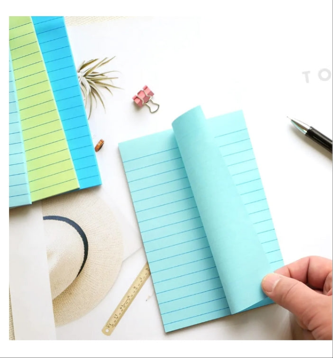 (9 Pack) Lined Sticky Notes 4X6 in Post Sticky Notes with Lines, Large Ruled Post Sticky Colorful Super Sticking Power Memo Pads Strong Adhesive, Sticky Notes 4x6