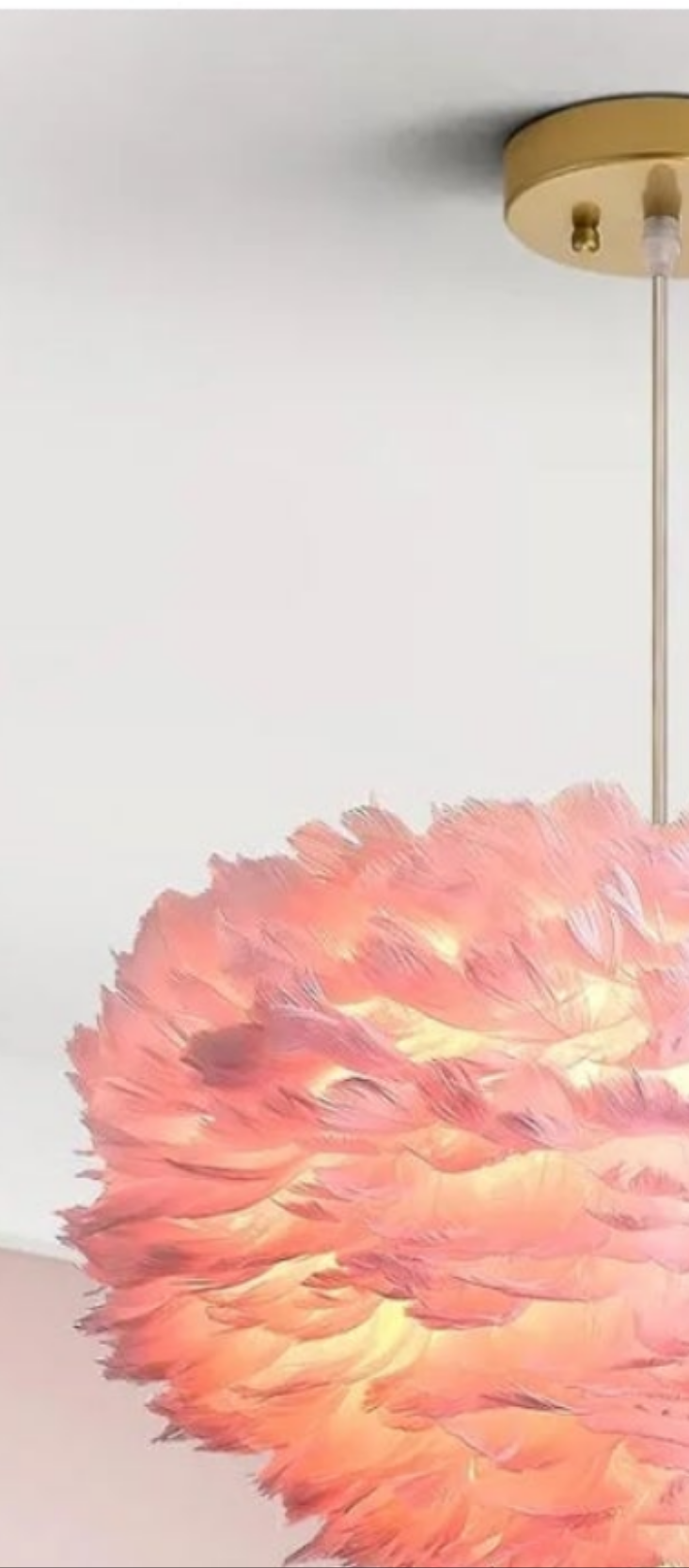 Feather Chandeliers, 3 Lights Modern Romantic Ceiling Haning Lamp, Pink Creative Art Feather Shade Chandelier, for Girls Room, Bedroom, Living Room, Dining Room, 17.7 inch