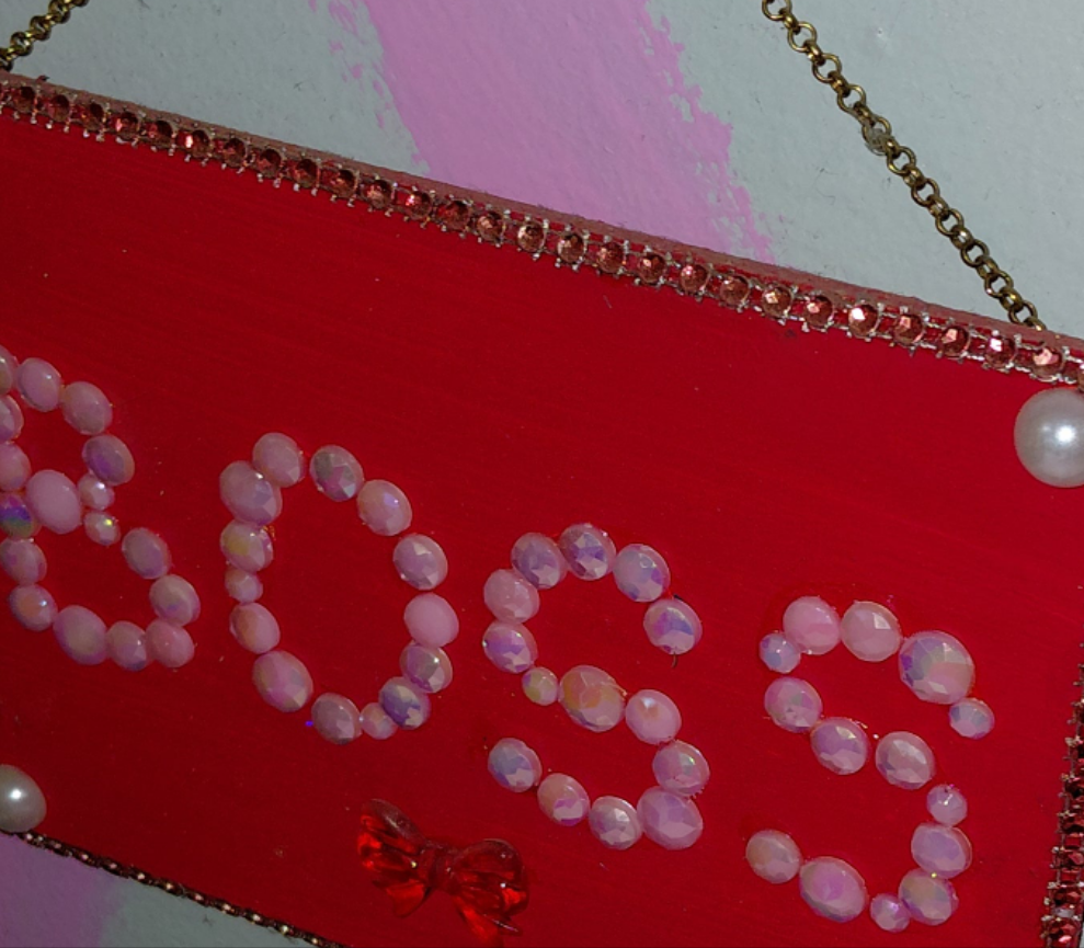 COCOMONEY ART Red Boss 1 OF 1 CUSTOM PIECE BY COCOMONEY painting on wood