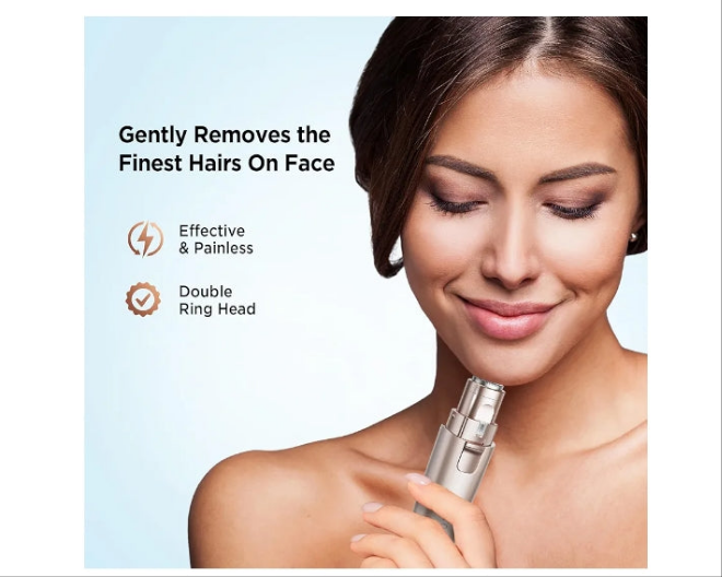 with Light Eyebrow Trimmer for Women: Portable Rechargeable 2 in 1 Eyebrow Trimmer for Women for Face Eyebrows Peach Fuzz Lips