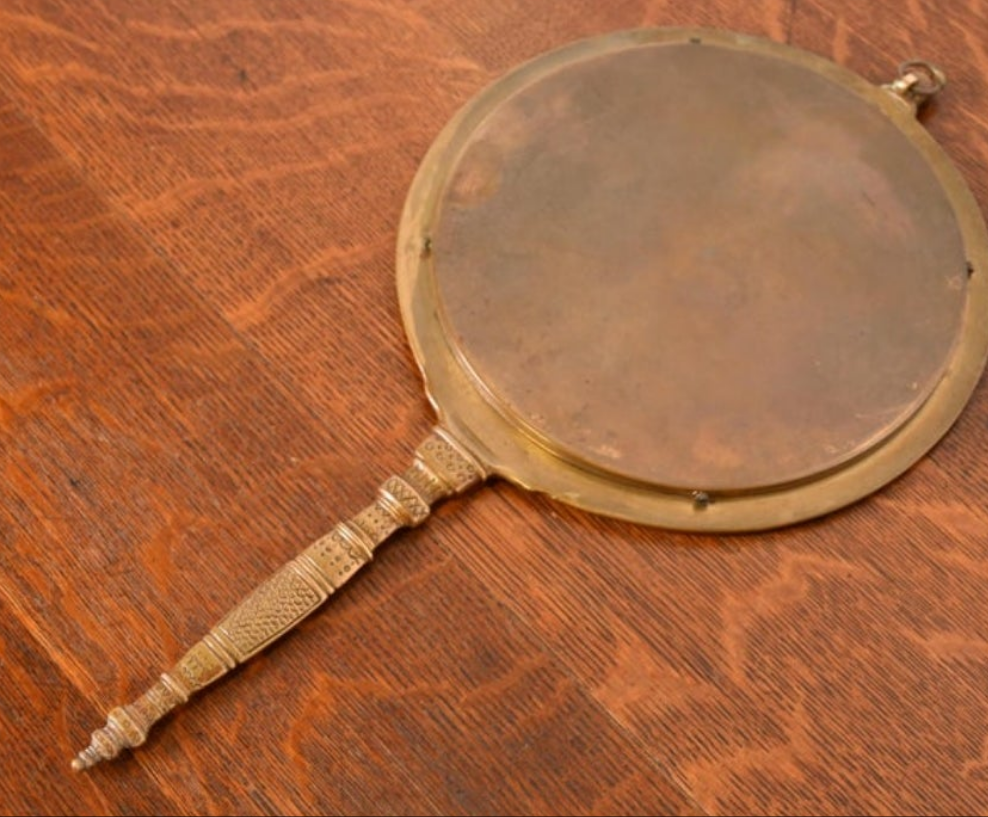 Antique Tiffany & Co. Bronze Doré Alhambra Vanity Hand Mirror, Circa 1910
