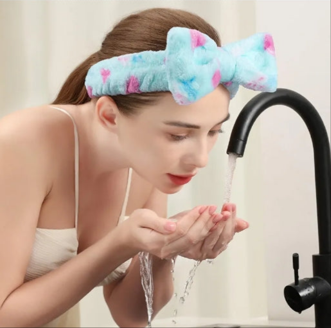 Spa Headbands - 9Pcs Cute Bow Headbands for Women, Skincare and Makeup, Washing Face
