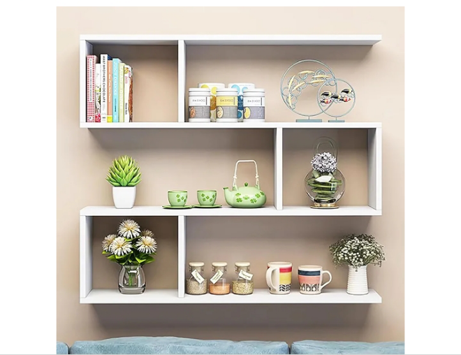 Wooden Floating Shelves for Wall - Modern Wall Mounted Shelves for Living Room, Study Room, Office - Wood Display Shelf Decor - Floating Shelfs