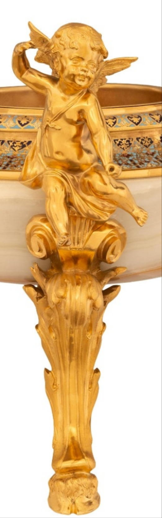 Stunning piece A French 19th century Belle Epoque period Onyx, Cloisonné and Ormolu centerpiece planter