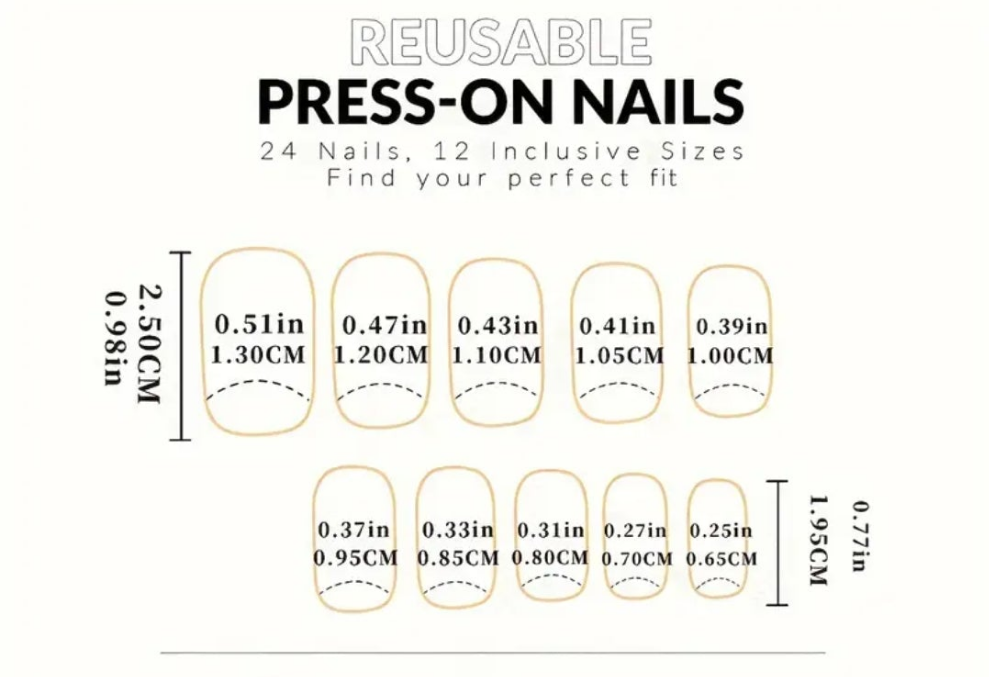 24 pcs acrylic Cocomoney nails with glue and nail accessories