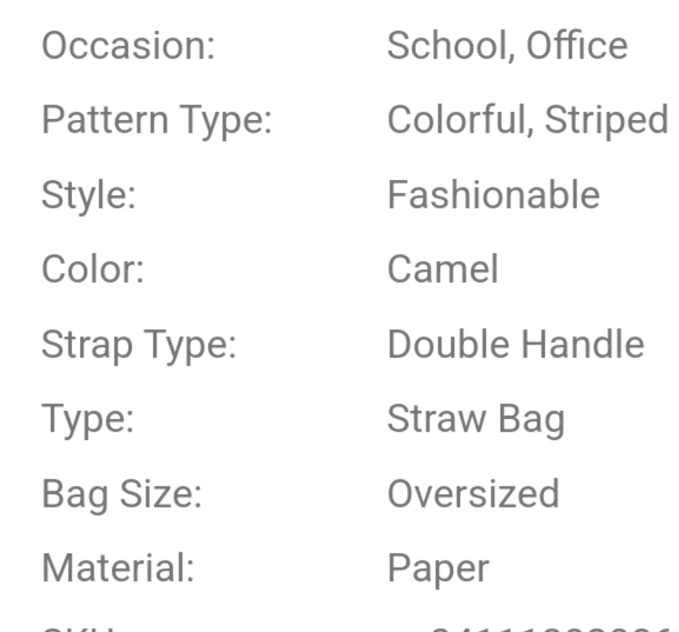 Striped Simple Handbag, Daily Casual Storage Bag Travel Bag Beach Bag COCOMONEY