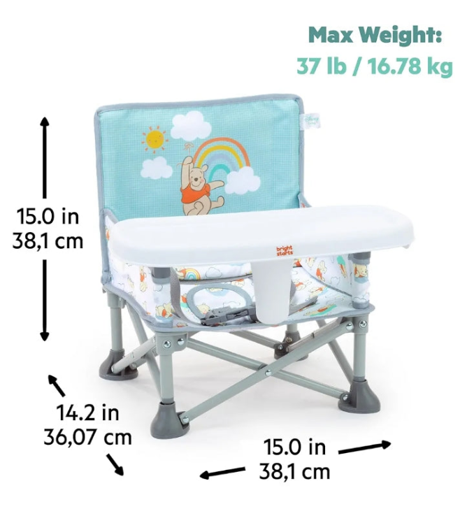 Pop 'N Sit Portable Booster, Indoor/Outdoor Use, Floor Seat with Feeding Tray, 6 Mos - 3 Yrs