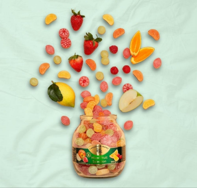 Mixed Fruit Hard Candy Drops | 34 Ounce Jar