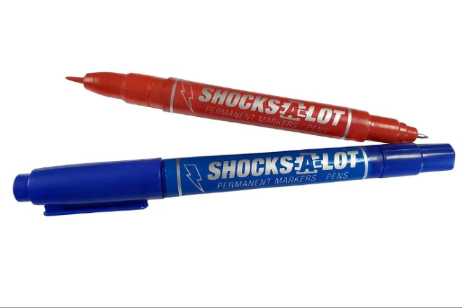 Shocking Prank Kit 1 x Shock Pen, 2 x Shock Markers and 1x Shock Gum - Trick Your Friends and Family - Hilarious Electric Shock Game and Prank Stuff - Funny Shocker Gag Toys