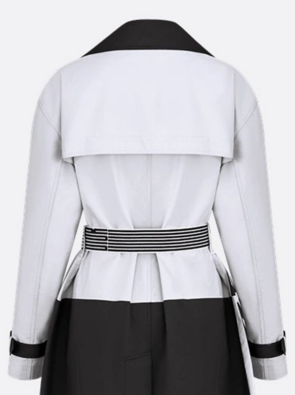 Dior Trench Coat Black and White Jacquard Technical Taffeta with Dior Graphique Motif