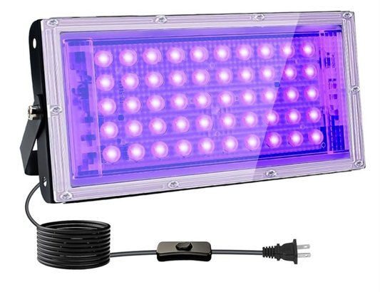 50W Black Lights, Blacklight Flood Light with Plug and Switch,for Glow Party, Halloween, Fluorescent Poster, Body Paint