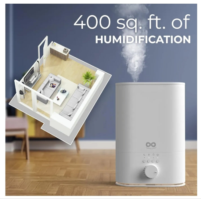 6L Top Fill Humidifier Large Room & Bedroom, MAX Humidifier, Quiet Cool Mist, Easy to Clean & Fill, 60 Hour Run Time, Aromatherapy