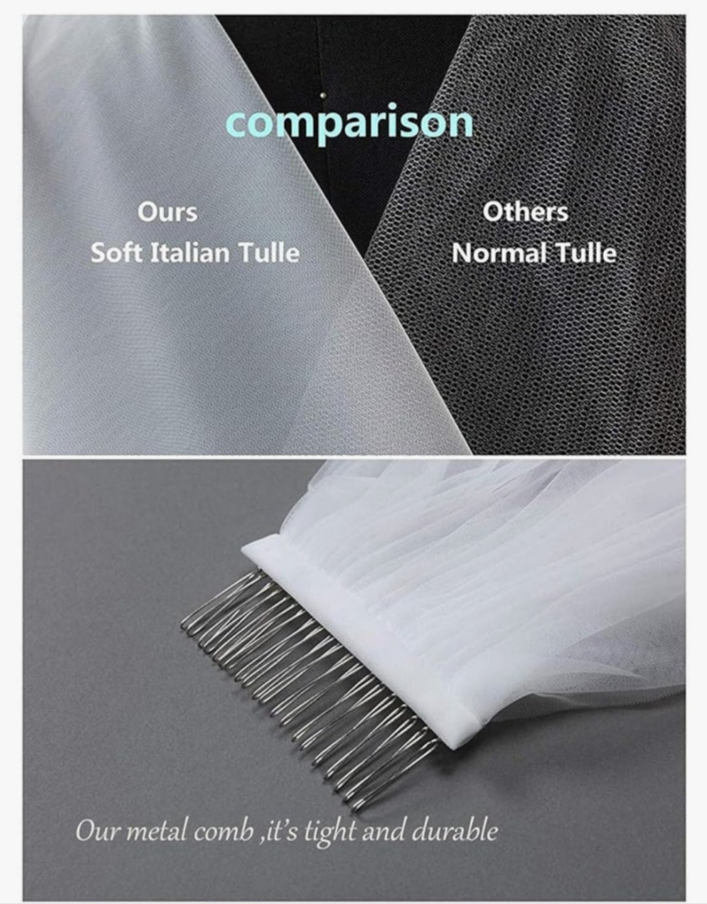1 Tier Pearl Wedding Bridal Veil With Metal Comb