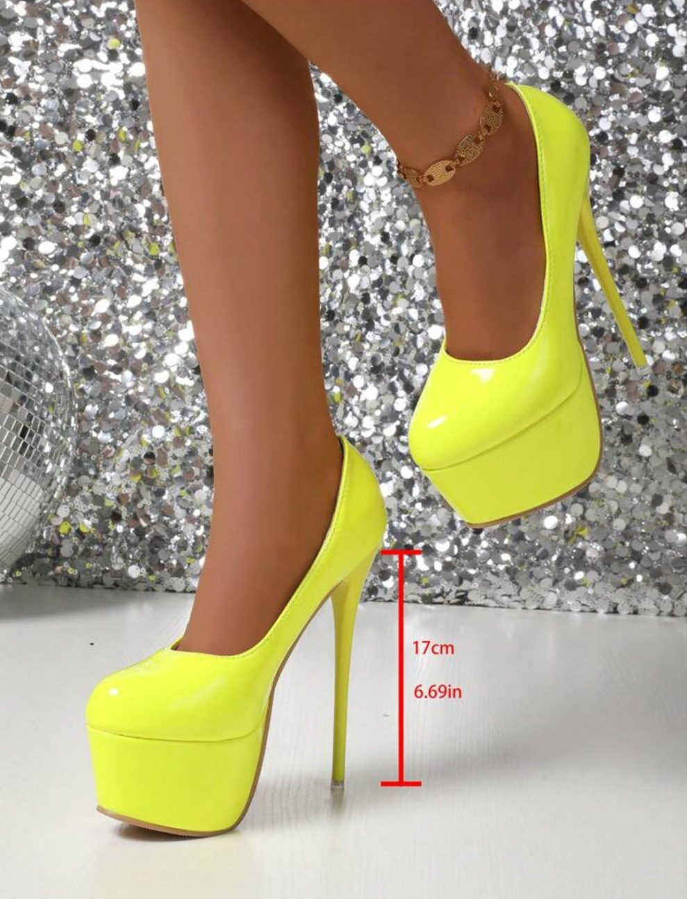 17CM Super High Heel Waterproof Platform Thick Sole Premium Quality Women Shoes, Thin Heel, All Season