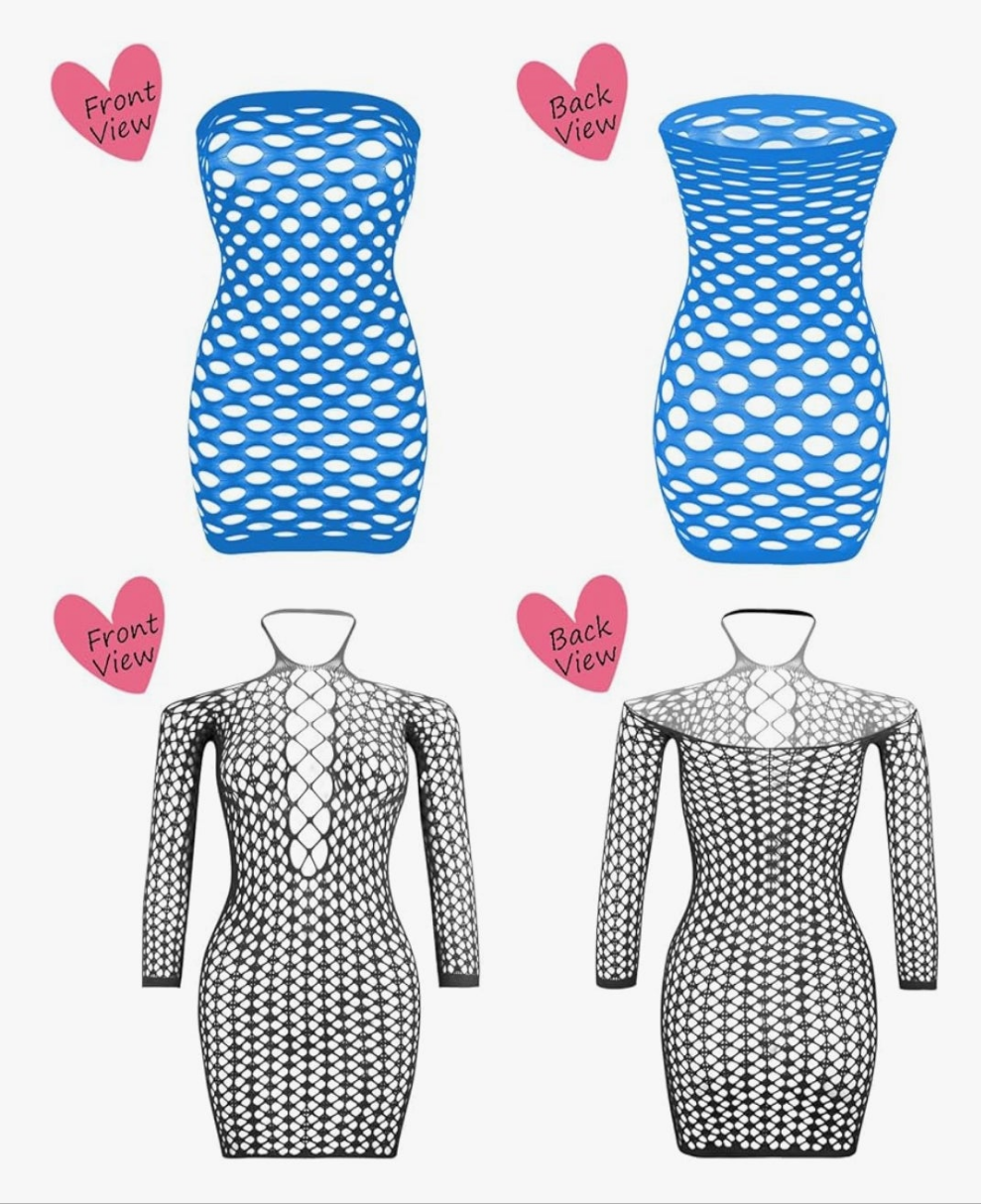 12 pack Lingerie BabyDoll Fishnet Bodysuits Sexy Nightwear(12 Pack)