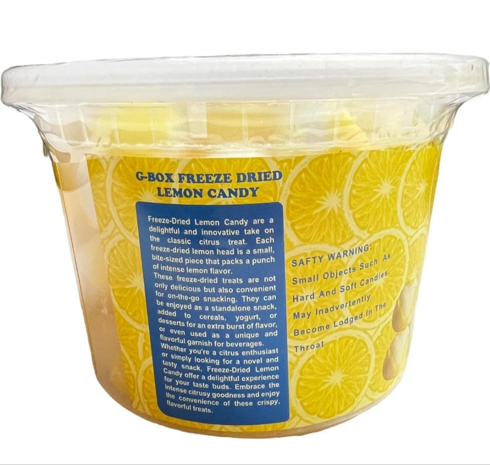 Freeze Dried Lemonheads Candy (4 OZ Lemon Candy), TikTok Trend items, Delightful Crunchy, Citrus Flavorful Burst, Air-tight Sealed in a Deli Container