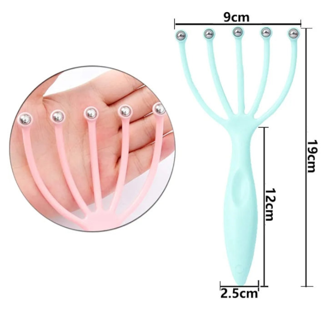 Scalp Massager, Protable Hand Held SPA Head Massager for Deep Relaxation & Stress Reduction in The Office Home SPA Father's Day and Mother's Day Gifts Pink+Blue(2-Pack)