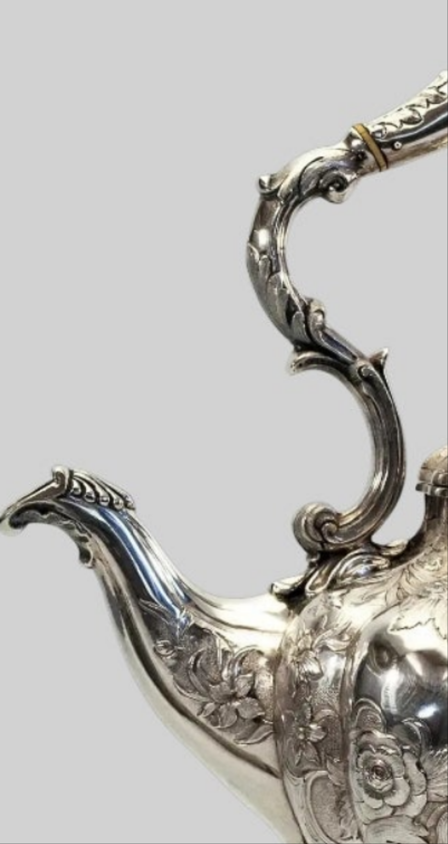 An exquisite piece 925 Sterling Silver William IV English sterling teapot on stand 1837 - 16" high x 9" wide x 12" deep