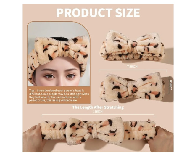 Makeup and Spa Headbands, Bow Headbands for Women's Skincare and Face Washing