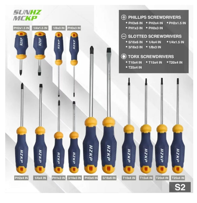 SUNHZMCKP Magnetic Screwdriver Set 66-Piece, S2- Alloy Tool Steel, Includes Slotted/Phillips/Torx Mini Precision Screwdriver, Replaceable Screwdriver Bits With Sturdy tool box