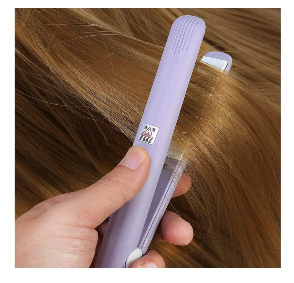 Hair straightener purple hot iron mini