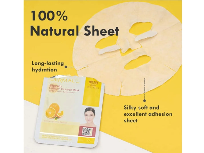 24 Combo Pack A Collagen Essence Korean Face Mask - Hydrating & Soothing Facial Mask with Panthenol - Hypoallergenic Self Care Sheet Mask for All Skin Types - Natural Home Spa Treatment Mask