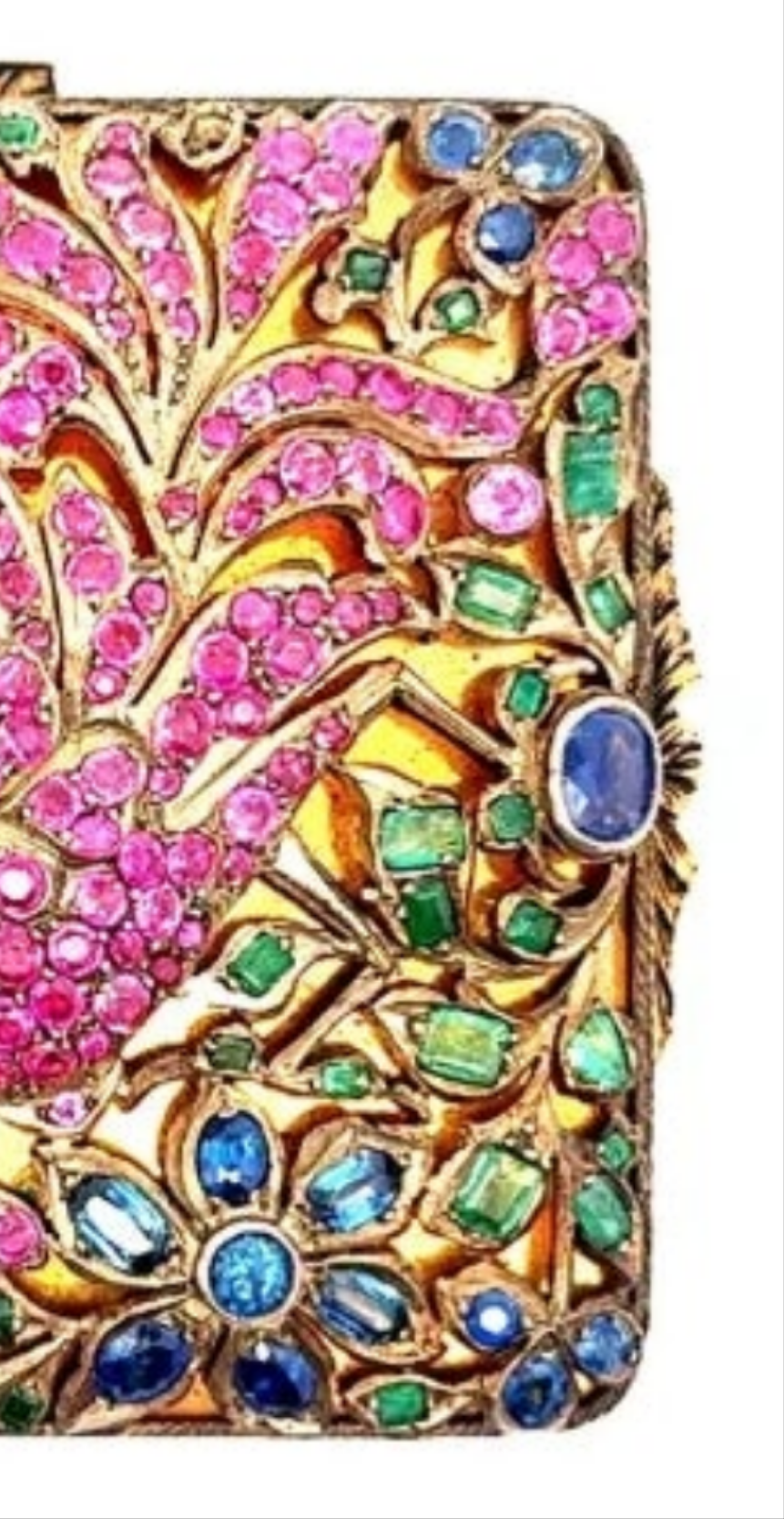 Victorian Ruby Sapphire Emerald Demantoid Silver Gold Plated Powder Lipstick SetEmerald,Garnet,Ruby,Sapphire gold plated silver