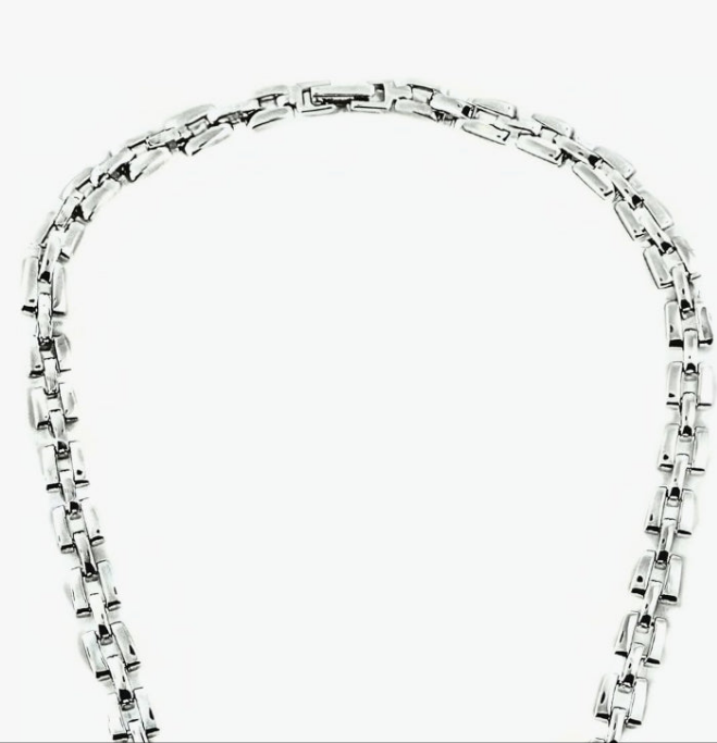 Sterling Silver 925 STATEMENT Pendant Necklace GENUINE GEMSTONE 24 mm with RHODIUM-PLATED Finish (london-blue-topaz)