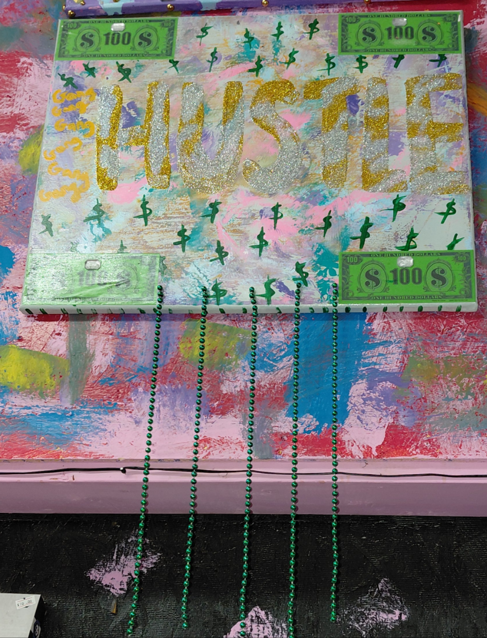COCOMONEY ART Hustle 1 OF 1 CUSTOM PIECE BY COCOMONEY painting on canvas