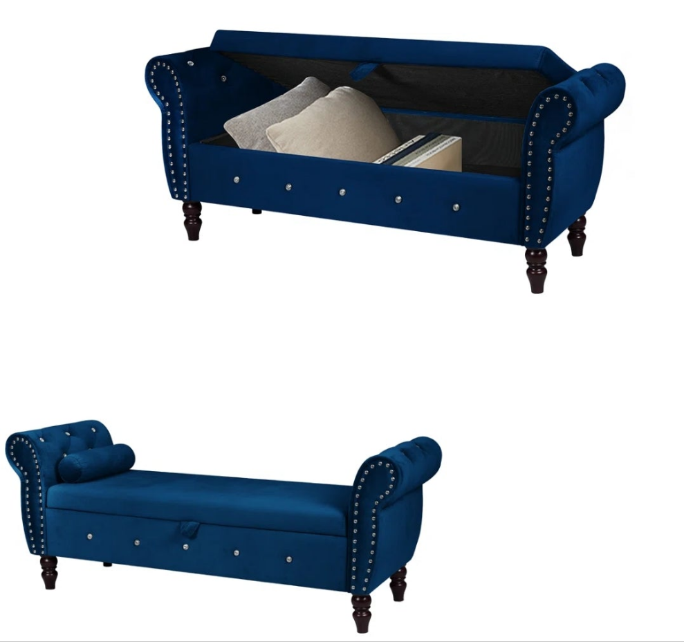 Velvet Ottoman With Storage Space inside Unique and Fun