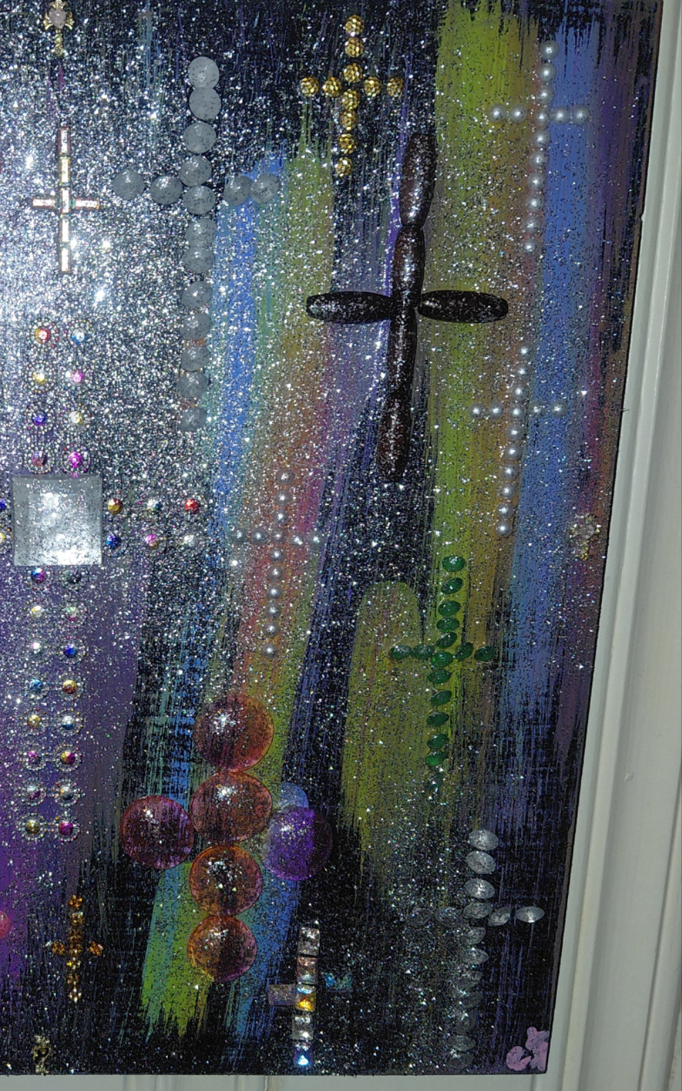 COCOMONEY ART CROSS SHINE PAINTING 1 OF 1 CUSTOM PAINTING 12×12 inches