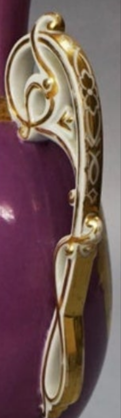 Antique Old Paris Porcelain Scenic Landscape Vase with Scroll Form Handles