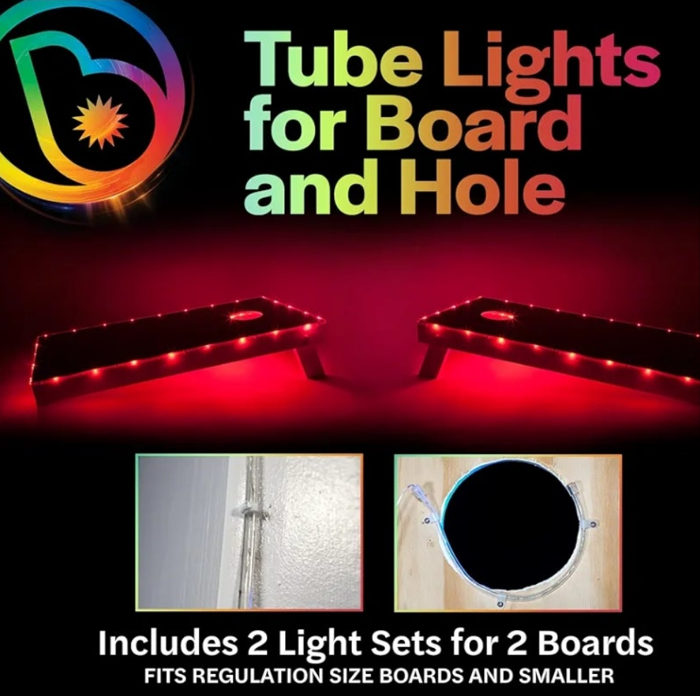 LED LIGHTS FOR CORNHOLE GAME FOR 2 BOARDS