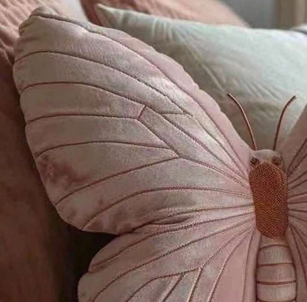 1pc Pink Butterfly Decorative Throw Pillow, Girly Style, Suitable For Living Room Sofa, Bedroom Bedside