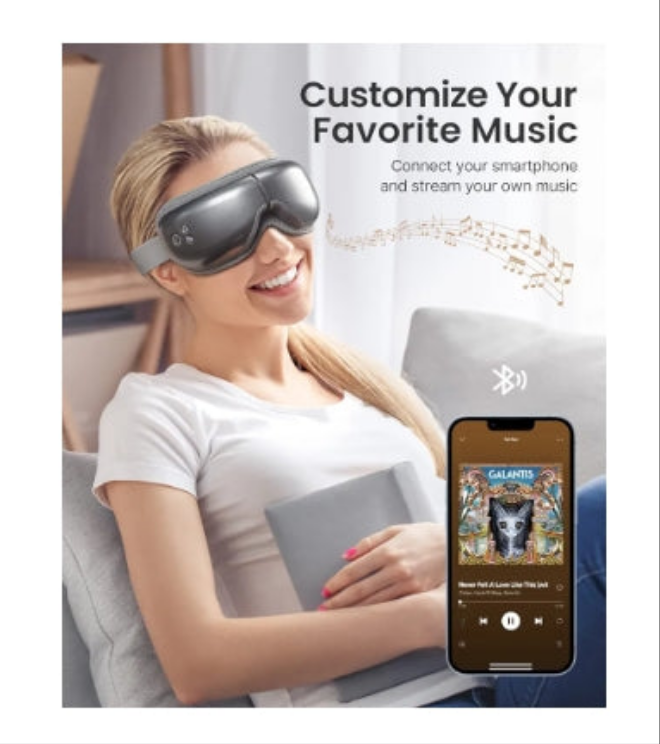 Eye Massager Eyeris 1, FSA HSA Eligible Sleep Eye Mask with Heat Bluetooth Music, Face Massager, Eye Care Birthday Gifts, Relax Eye Reduce Eye Strain