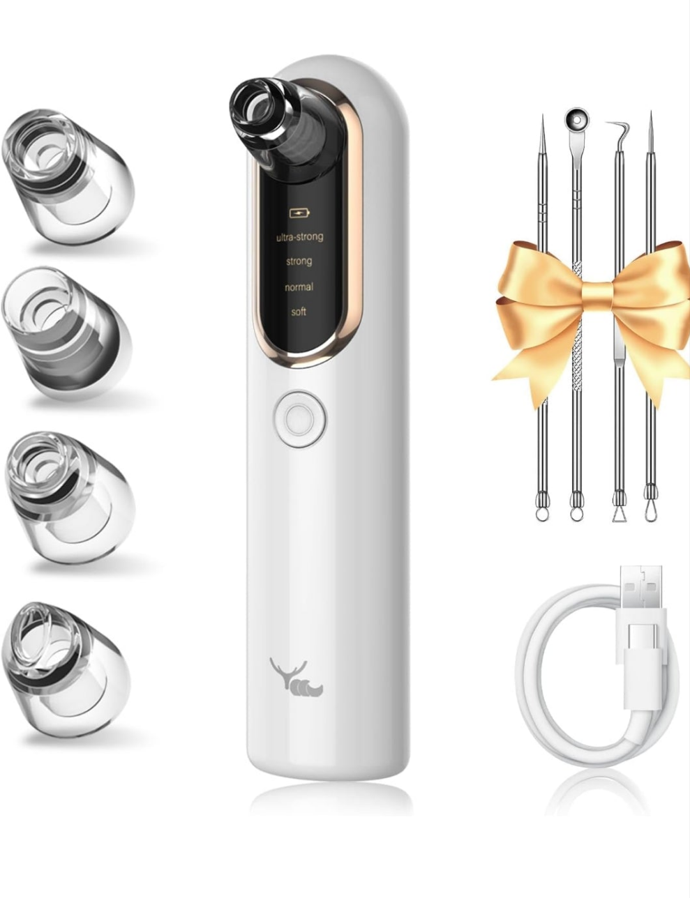 Blackhead Remover Vacuum Pore Extractor Black Head Remover for Face&Nose Blackhead Extractor Pore Vacuum Pimple Extractor Tool Pore Cleaner with USB Charge 4 Modes 5 Suction Heads for Women&Men
