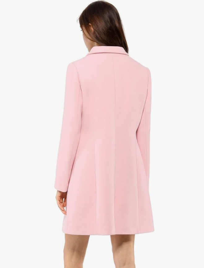 Pea Coat Single Breasted Long Winter Coats for Women