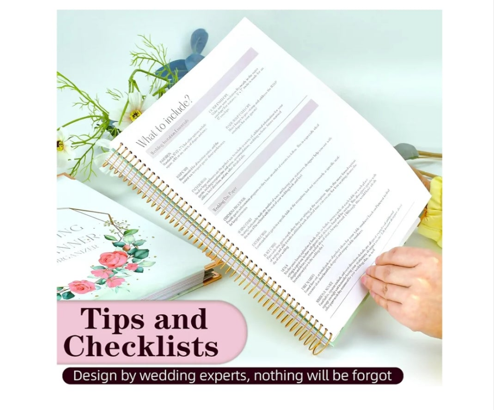 Wedding Planner for Bride: Wedding Planning Book and Organizer for Newly Engaged Couples 176 Pages Bridal Wedding Organizer Notebook with Sticker Checklists & Calendars for Bride To Be