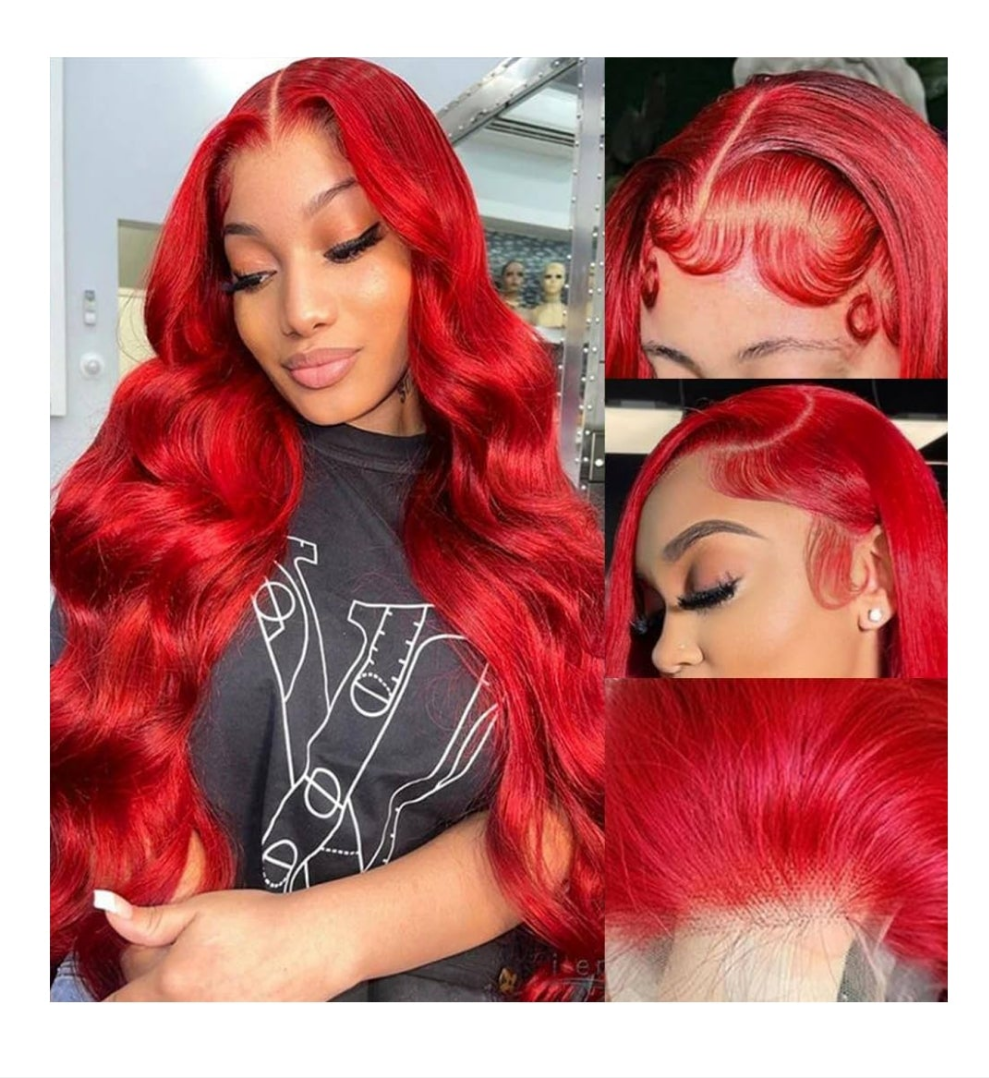 Red Lace Front Wigs Human Hair Pre Plucked 200% Density Red Wig Human Hair Body Wave Lace Front Wigs Human Hair 13x4 HD Lace Frontal Wig Colored Wigs Human Hair Glueless Wig 26 Inch